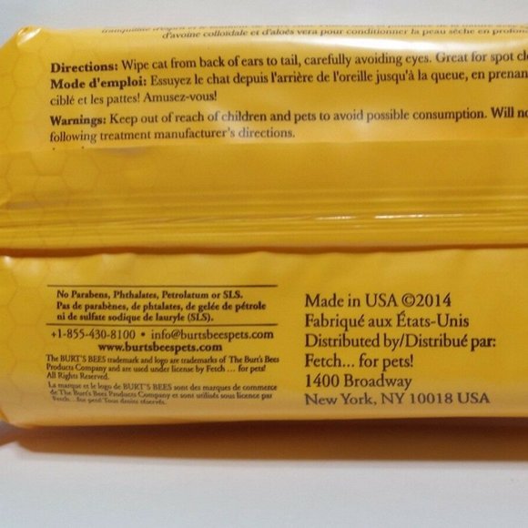 4 Burt's Bees for Cats Dander Reducing Wipes - Picture 11 of 13